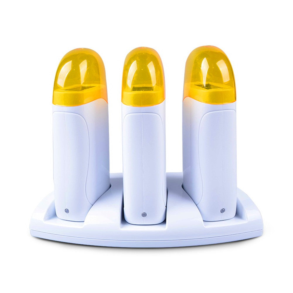 Roll -On Wax Heater (Triple Base - 110V) - White/Yellow – image 2